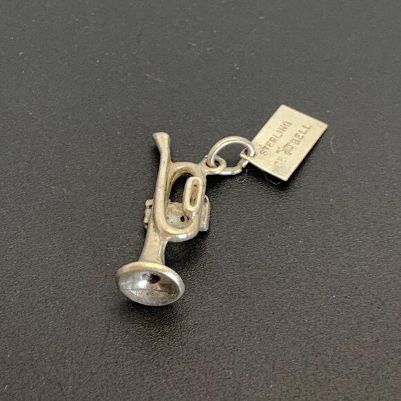 Vintage Sterling Silver 925 Trumpet Charm w/ Salt Lake City, Utah Tag 1" Long - Picture 4 of 8